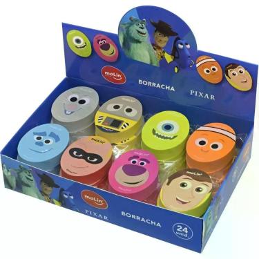 Imagem de Borracha Decorada Pixar 8 Modelos Caixa com 24 - Molin