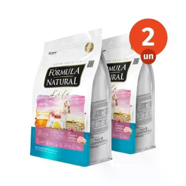 Imagem de Kit 2 Ração Fórmula Natural Life Cães Adultos Porte Mini e Pequeno 2,5