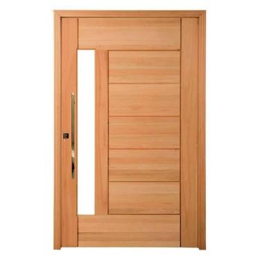Imagem de Porta Pivotante PM76 Lira em Madeira Maciça Eucalipto Cruzeiro, 120cm 