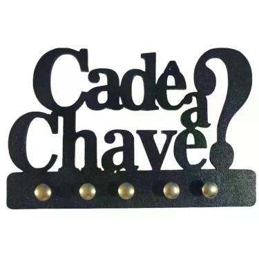 Imagem de Porta Chaves Organizador Decorativo em MDF Preto Cadê a Chave - Loja B