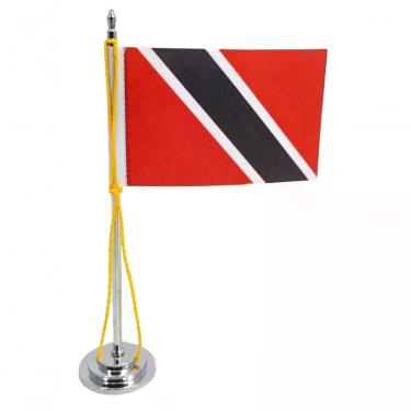 Imagem de Mini Bandeira De Mesa Da Trinidad Tobago 15 Cm Poliéster