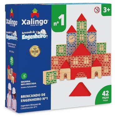 Imagem de Xalingo Brincando de Engenheiro I, Multicolorido, Blocos 42 peças