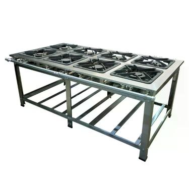 Imagem de Fogão Industrial De Centro 8 Bocas 4 Duplas Cefaz Linha Gold Baixa Pressão Inox C-i430-cfzg-167
