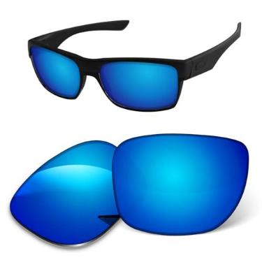 Imagem de Lentes de substituição de 1,6 mm compatíveis com óculos de sol Oakley TwoFace OO9189, antiarranhões e resistentes a impactos (espelhado azul gelo)