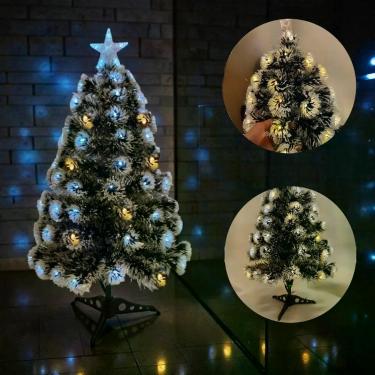 Imagem de Árvore De Natal 90cm Led Fibra Ótica Ponteira Estrela Bivolt Cor:NEVAD
