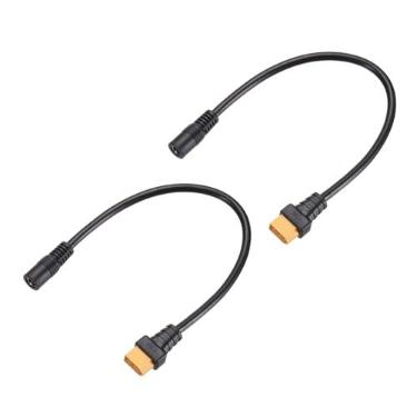 Imagem de MECCANIXITY 2 cabos adaptadores XT60, XT60 macho para DC5521 fêmea 5,5 x 2,1 mm cabo conector para estação de energia portátil, painel solar, gerador de energia solar
