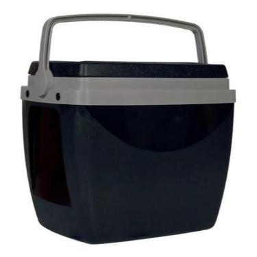 Imagem de Caixa Térmica Cooler 34 Litros 50 Latas Praia Piscina Lazer Jardim Camping Porta Copo Resistente(Preto/Azul)