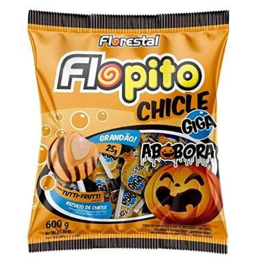 Imagem de Pirulito Flopito Chicle Giga Abobora Florestal 600G