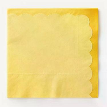 Imagem de Guardanapo de Papel Amarelo Borda Dourada 33x33cm 20 Unidades Ponto da