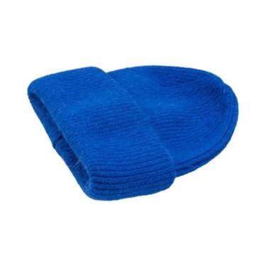 Imagem de Gorro Feminino De Inverno Em Tricô Com Pelo De Coelho, Grosso, Quente 