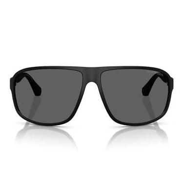 Imagem de Emporio Armani Óculos de sol masculinos quadrados Ea4029, Preto fosco/cinza polarizado, 64 mm