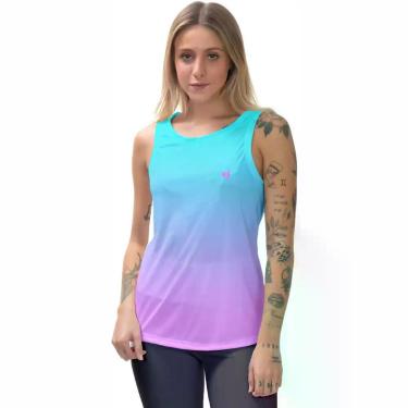 Imagem de Blusa Feminina Reagata Academia Cavada Fitness Esportiva - Efect, Azul