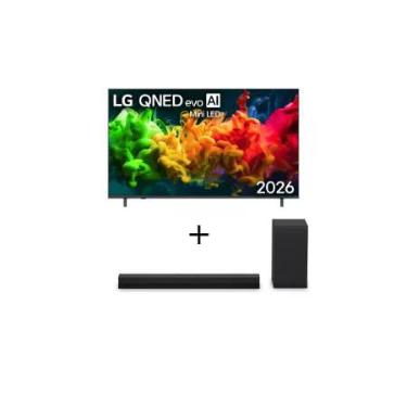 Imagem de Smart TV LG QNED evo Mini LED AI 4K QNED80 65 polegadas 2026+Soundbar LG S40T - 300W RMS, 2.1 Canais, Dolby Digital, Sem fios, Bluetooth 5.3, Entrada Óptica, HDMI, AI Sound Pro - 65QNED80.S40T