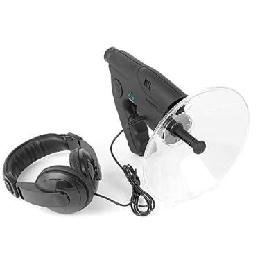 Imagem de ERYUE Dispositivo de observação e escuta da natureza,Prato coletor de som parabólico 8X Monocular com fone de ouvido Amplificador de som Dispositivo de escuta para observação de pássaros de longa dist