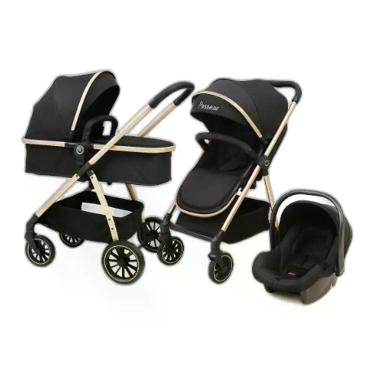 Imagem de Carrinho de Bebe Move 3 em 1 Preto Gold Passear