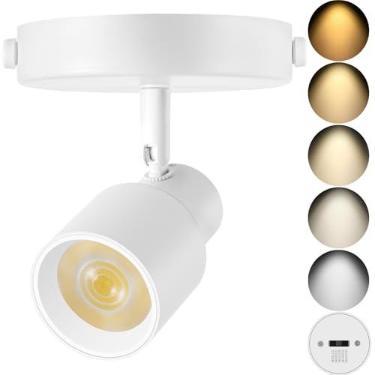 Imagem de AIBISOD Holofote De Teto Led 5 Cores, 10 W, Regulável, Para Ambientes Internos, Flexível, Ajustável, Direcional, Branco, Luminária Embutida Cozinha, Sala Estar, Quarto, 1000 Lm, Cri90+ 24°