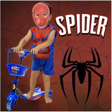 Imagem de Conjunto de Patinete Azul + Roupa do Aranha - DM Toys