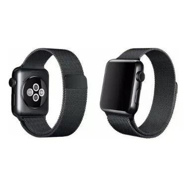 Imagem de Pulseira de Aço Milanese Loop para Watch 44mm e 42mm - Preto - worldwi