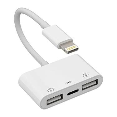 Imagem de Adaptador USB para Lightning Dongle para iPhone OTG (3 em 1), cabo carregador, cartão de memória, pen drive, cabo para Apple para iPad Air 13 12 11pro Max Mini Xr X Xs Se 8 leitor de cartões, mouse e