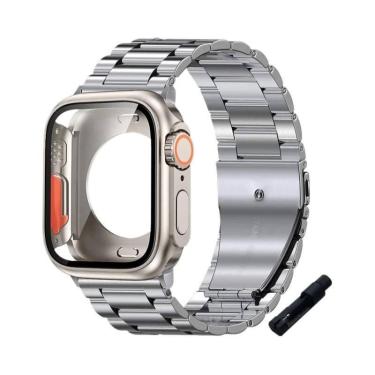 Imagem de Pulseira De Aço Inoxidável Para Apple Watch 45mm 41mm 40mm 44mm Bracel