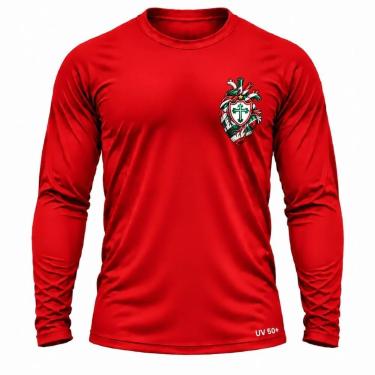 Imagem de Camisa Uv +50 Portuguesa Santista Torcedor Coração cor:VermelhoTamanho