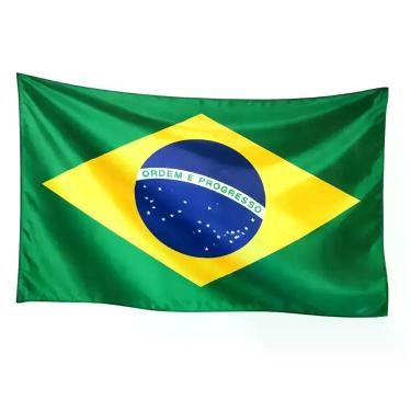 Imagem de KIT 2 Bandeiras Do Brasil Tecido Poliéster Tamanho 140x86cm Copa Do Mu