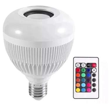 Imagem de Lampada Luz Led Rgb Bluetooth Música Caixa Som + Controle