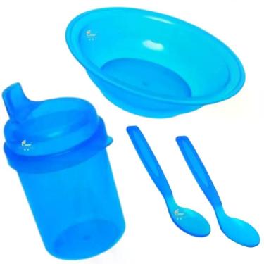Imagem de Kit 1-5 Refeição Infantil Murano Alimentação Bebê 4 Peças Pratinho Col