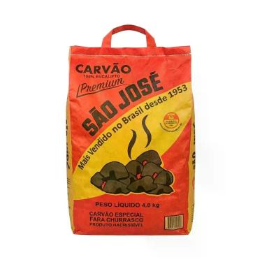 Imagem de Carvão Vegetal 100% Eucalipto Premium São José  4kg
