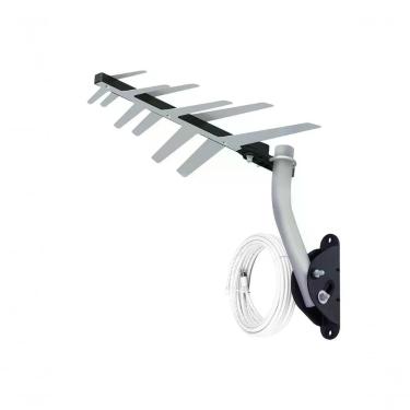 Imagem de Antena Externa Digital Aquário DTV-1500 para TV com Recepção UHF e HDTV Digital, Ganho 7DBI, Cabo Coaxial 10m