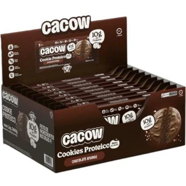 Imagem de Cookies Proteicos CACOW 40g – Caixa com 9 Unidades (360g) | 10g de Proteína por Cookie | Vegano, Sem Glúten, Sem Açúcar e Sem Lactose | Lanche Saudável Pré e Pós-Treino (All Black Chocolate Amargo)
