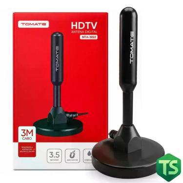 Imagem de Antena Digital HDTV Tomate 3.5dBi Cabo 3m Interna/Externa UHF TV Abert