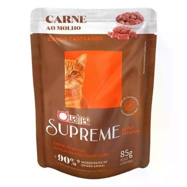 Imagem de Ração Úmida Sache Quatree Supreme Gatos Castrados Carne 85g