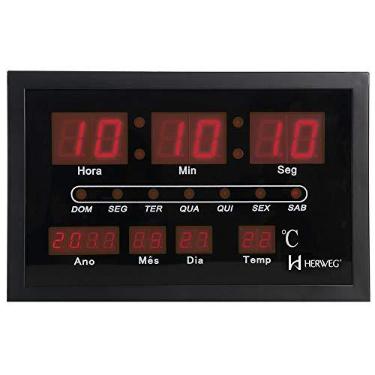 Imagem de Relógio Parede Herweg 6289 Digital Led Termometro Calendario