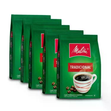 Imagem de Café Moído Tradicional Melitta Kit 5 Pacotes de 500g