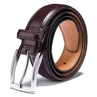 Imagem de Cintos masculinos de couro legítimo – Design clássico e moderno para trabalho, negócios e casual, Vinho Essencial, 40