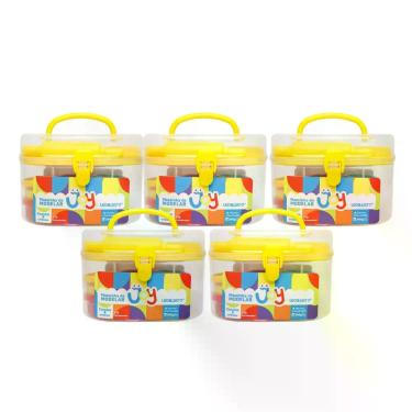 Imagem de Kit 5x Maletas de Massa de Modelar Joy Maleta - 8 Cores + 15 Moldes Le