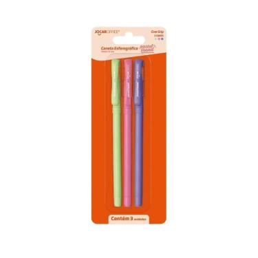 Imagem de Caneta Esferográfica Pastel Trend 1.0 Blister 3 Unidades - Jocar Offic