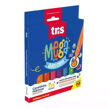 Imagem de Canetinha Hidrográfica Mega Fruits 607252 Com Cheirinho 8 Cores - Tris