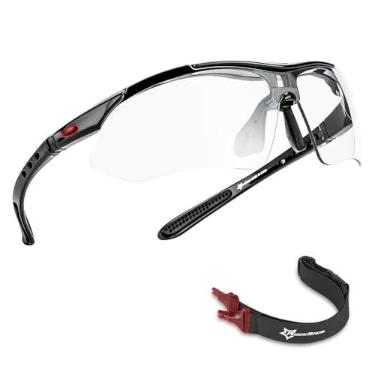 Imagem de ROCKBROS Pickleball Óculos de sol fotocromáticos para ciclismo com elástico removível e faixa de têmpora, adequado para homens e mulheres