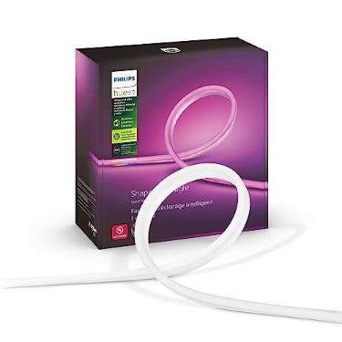 Imagem de Philips Hue Faixa de luz inteligente para ambientes externos, 2 m/7 pés (Voz compatível com Amazon Alexa, Apple Homekit e Google Home, Hue Hub vendido separadamente), branco