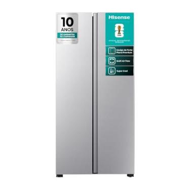 Imagem de Hisense Geladeira RS3P428 428L Side by Side Inverter Frost Free Portas Planas Metálico 2 Portas