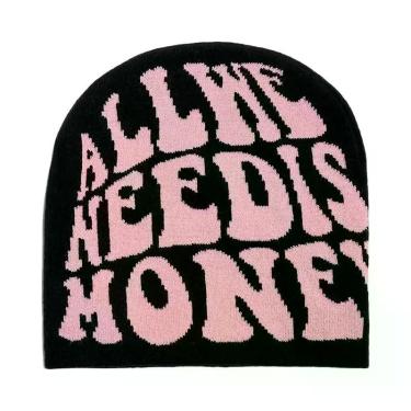 Imagem de Gorro De Lã Tricotado Estampado Y2K Unissex, Acessórios De Moda Hip Ho