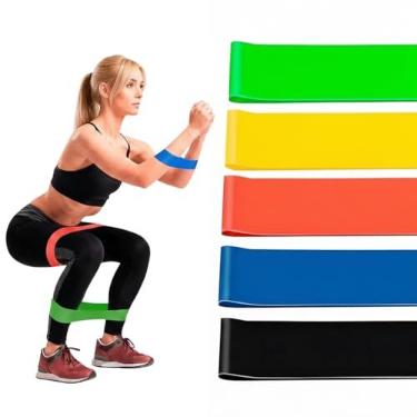 Imagem de Kit 5 Faixas Elásticas Super Band – Extensor para Treino, Exercícios de Força, Cross Training, Pilates e Fisioterapia, Academia, Emagrecimento, Mobilidade e Reabilitação.