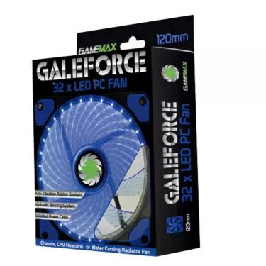 Imagem de Ventoinha para Gabinete GF12B com 32 Leds Intensos e Pás Transparentes Azul Gamemax 120MM