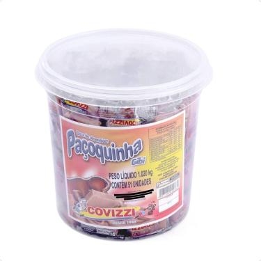 Imagem de Doce Baixa Caloria Paçoca Gibi Individual Pote Covizzi 1 Kg