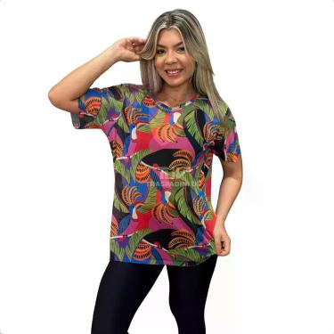 Imagem de Blusa Feminina de Tule Transparente Academia Fitness Manga Curta - Tra