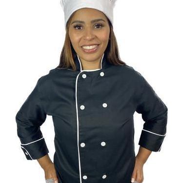 Imagem de Dolmã Feminino Uniforme Ideal Cozinheira Chefe De Cozinha - Eb Confecç