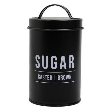 Imagem de Açucareiro Lata Com Tampa Aço Galvanizado Pote Multiuso 900ml - Hauskr