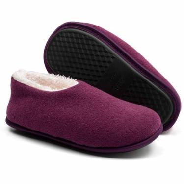 Imagem de Pantufa Feminina Bordo Com Sola Ante Derrapante (35/36, Bordo)